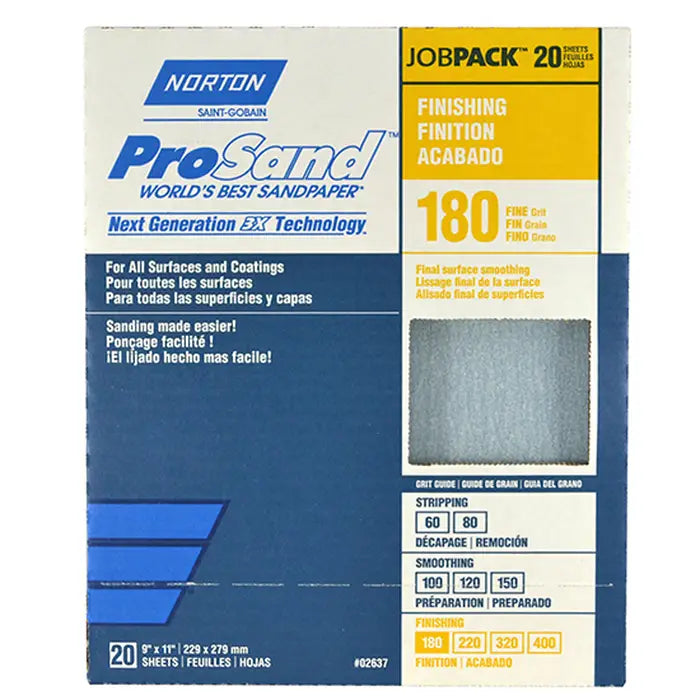 SANDPAPER FINE 180G 20PK