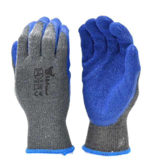 BLUE AND GRAY LATEX GLOVES 12/C