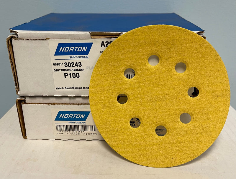 NORTON  5" 8-HOLE HOOK & LOOP DISC - 50 PCS