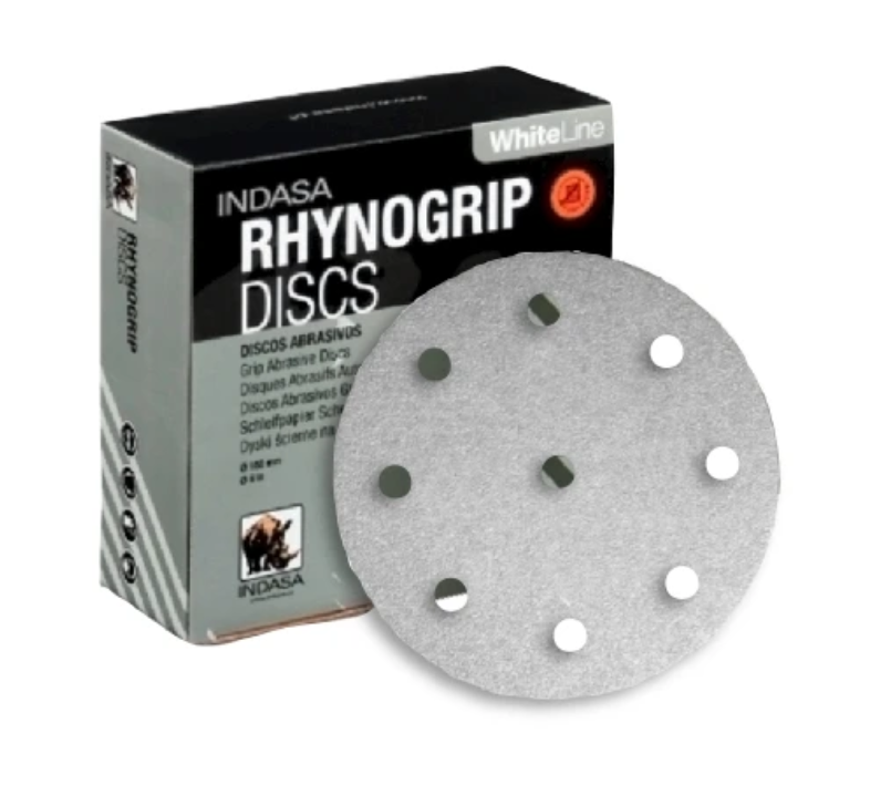 5" RHYNOGRIP HOOK & LOOP DISCS - VACUUM SANDING DISC - 8 HOLES+CENTER-HOLE - 50 PCS