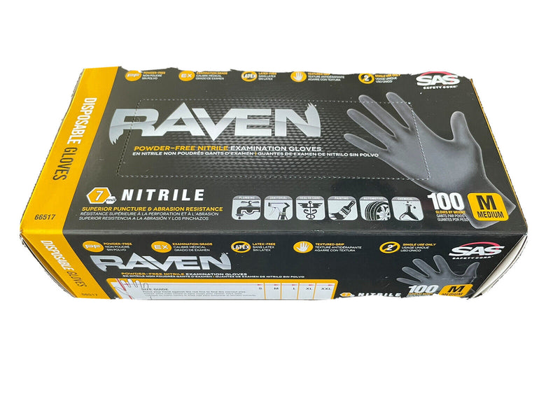 BLACK NITRILE GLOVE POWDER FREE MED