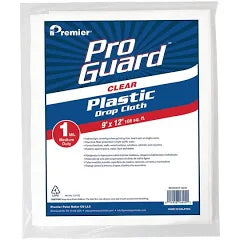 9 X 12  1 MIL PLASTIC DROP CLOTH